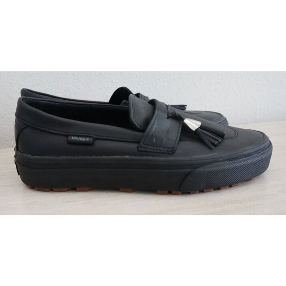 Vans VN0A5KRBA6H Men's Sz 4.5 Women's 6 Black Check Tassel Leather Loafers - Picture 7 of 7